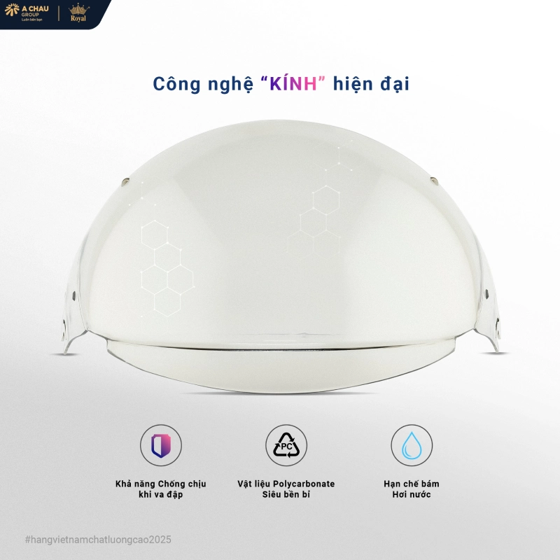 Kính mũ bảo hiểm 3/4 có kính được làm từ chất liệu nhựa PC cao cấp