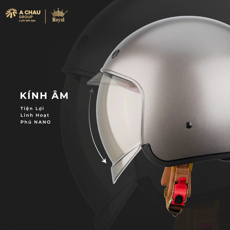 Nón 3/4 có kính âm