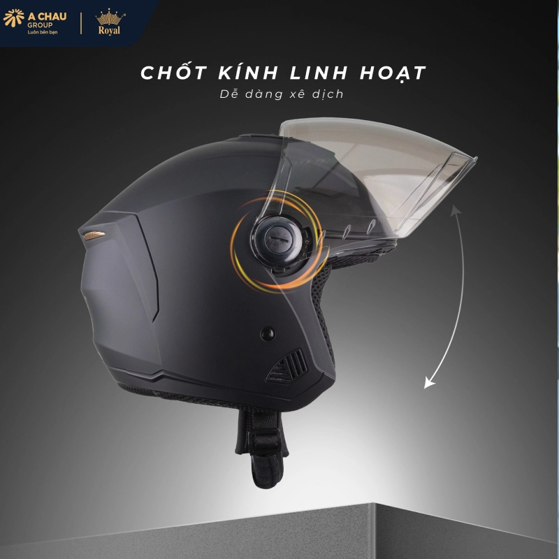 Nón bảo hiểm 3/4 có kính ngoài