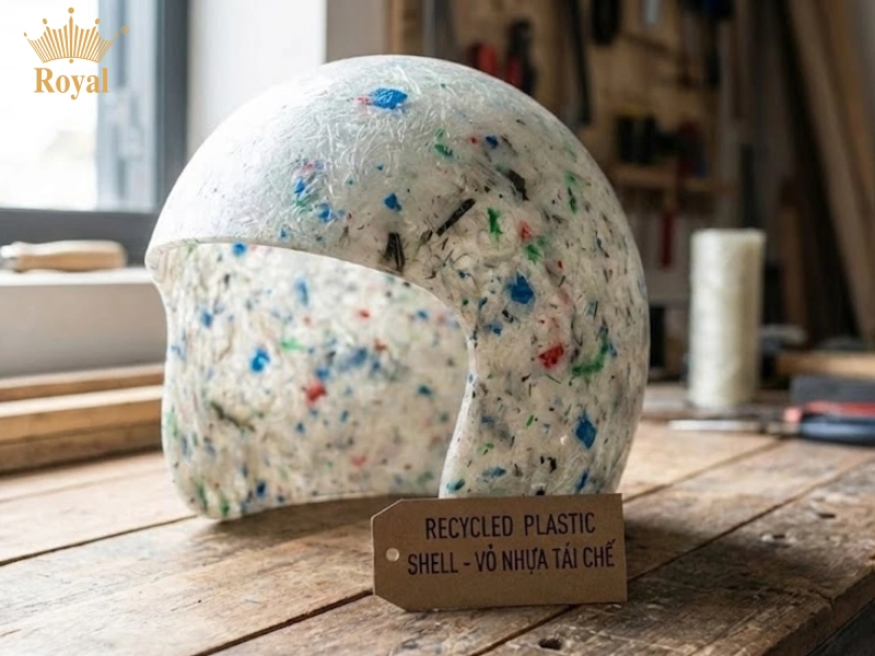 Chất liệu vỏ mũ bảo hiểm 20k, 30k, 50k kém chất lượng, tạp chất, tái chế