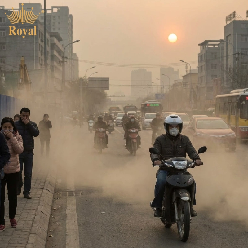 Môi trường đô thị ngày càng nhiều khói bụi nên nón bảo hiểm chống bụi được khách hàng ưa chuộng