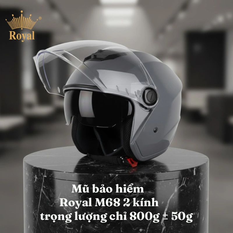 Mũ bảo hiểm 3/4 siêu nhẹ nặng bao nhiêu gram?