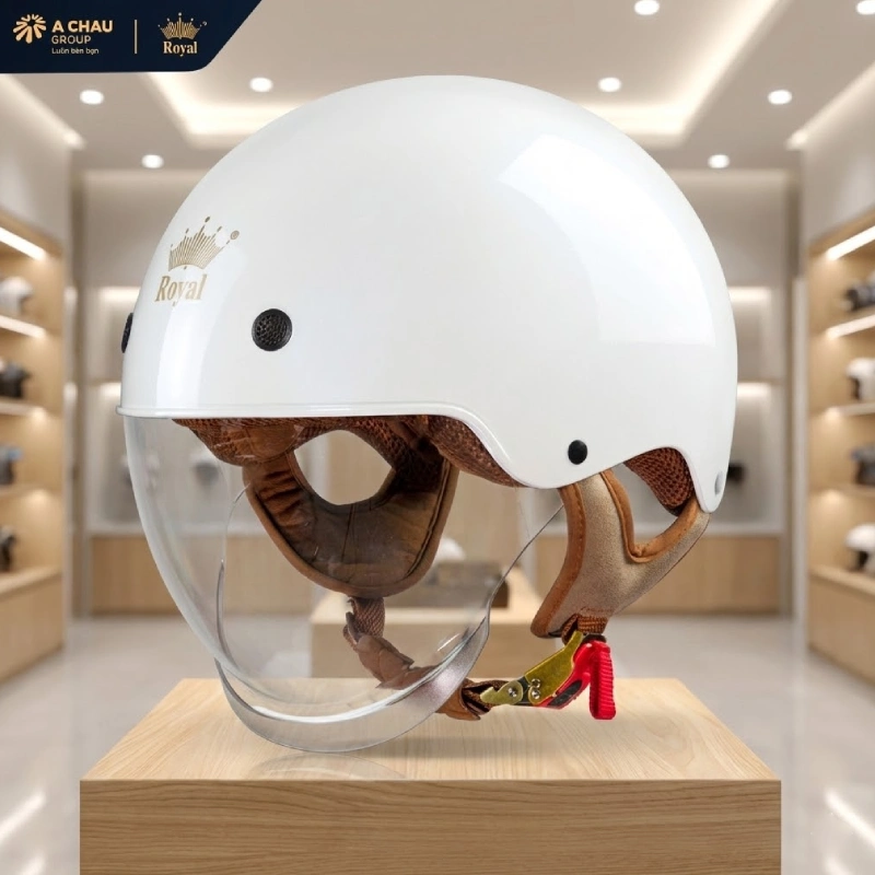 Nón bảo hiểm có kính che mặt nửa đầu Royal M239