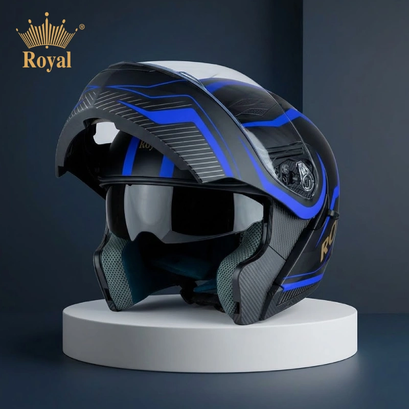 Mũ bảo hiểm lật hàm kính râm Royal M179