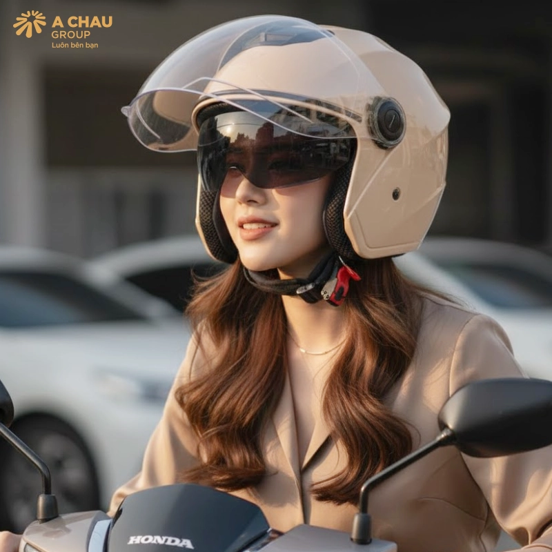 Royal M68 2 Kính, Mũ bảo hiểm 3/4 cute cho cặp đôi