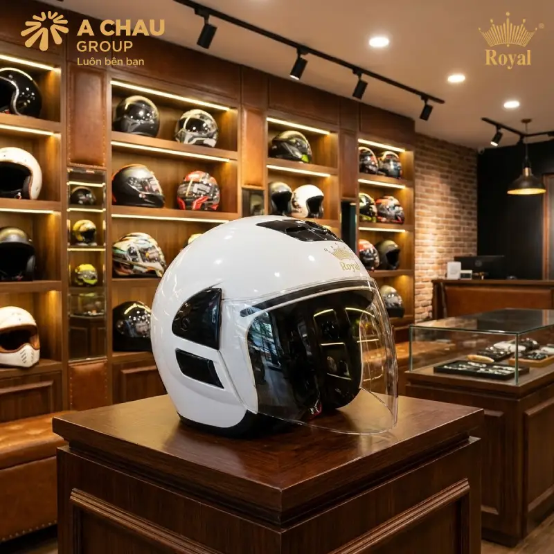 Mũ bảo hiểm 3/4 màu trắng M01