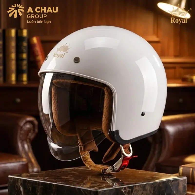 Mũ bảo hiểm 3/4 màu trắng M139