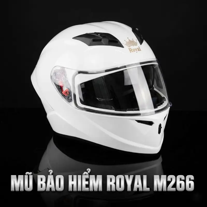 Mũ bảo hiểm fullface trắng M266