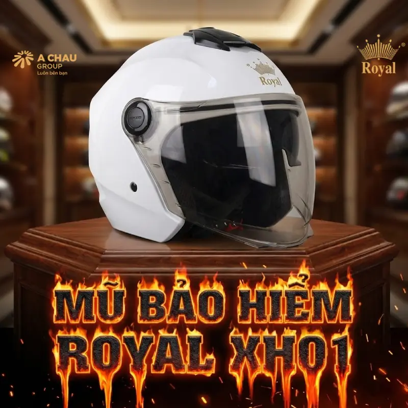 Mũ bảo hiểm 3/4 màu trắng XH01