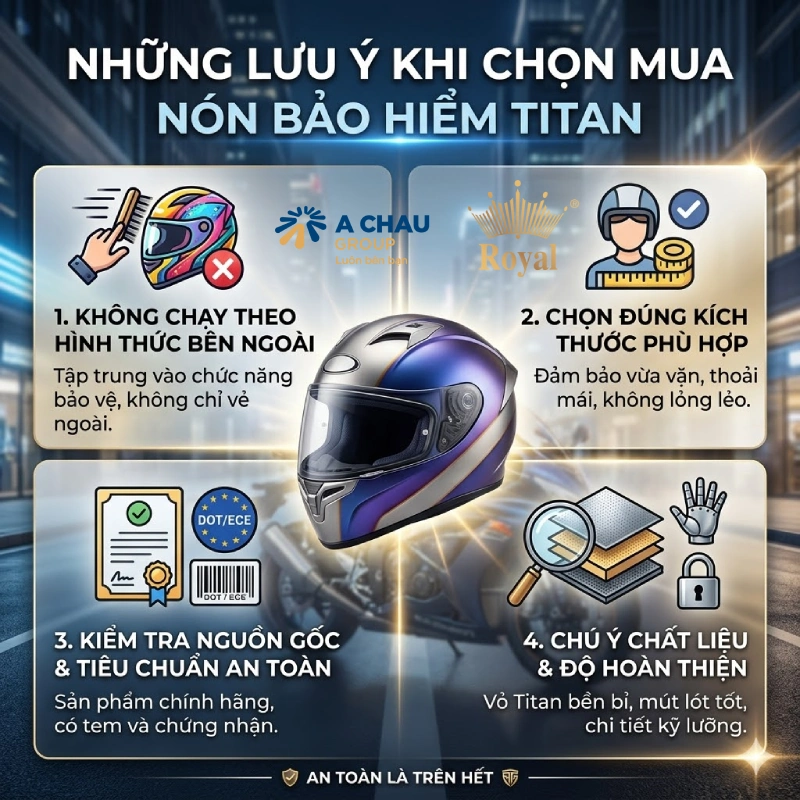 Những lưu ý khi chọn mua nón bảo hiểm Titan