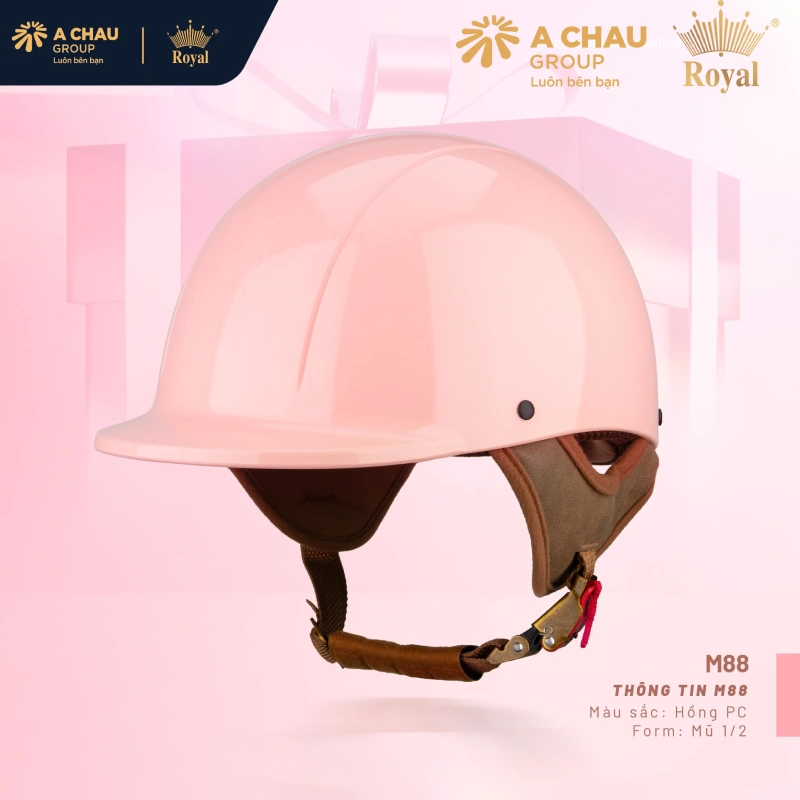 Nón bảo hiểm màu hồng Royal M88
