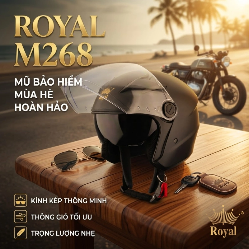 Mũ bảo hiểm cho mùa hè Royal M268