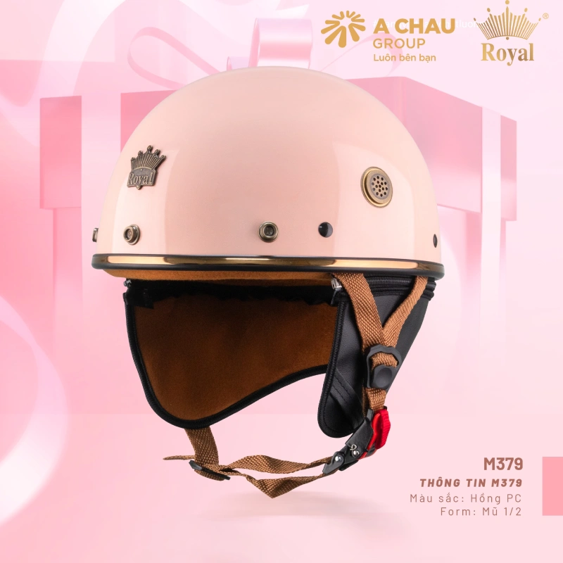 Nón bảo hiểm hồng Royal M379
