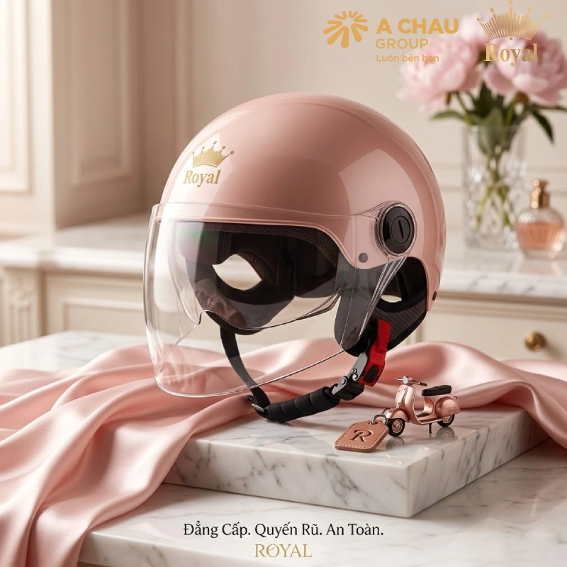 Mũ bảo hiểm hồng Royal M163K