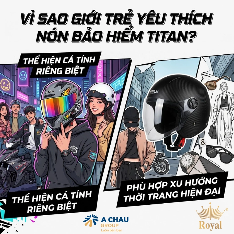 Lý do giới trẻ yêu thích nón bảo hiểm Titan
