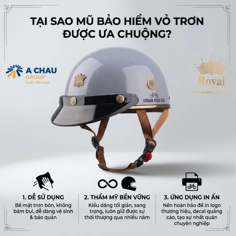 Vì sao mũ bảo hiểm trơn được ưa chuộng?