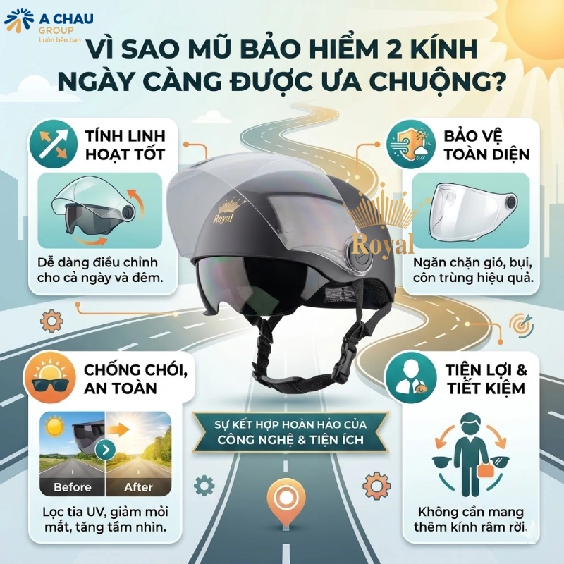 Vì sao mũ bảo hiểm 2 kính ngày càng được ưa chuộng?
