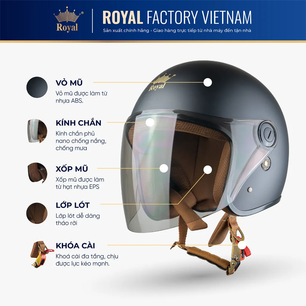 Mũ bảo hiểm Royal OL20K