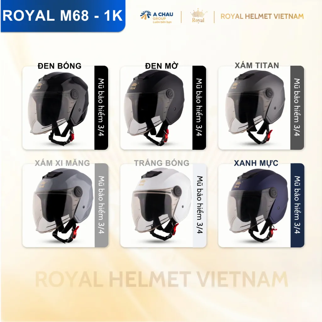 Mũ bảo hiểm Royal M68 1 kính