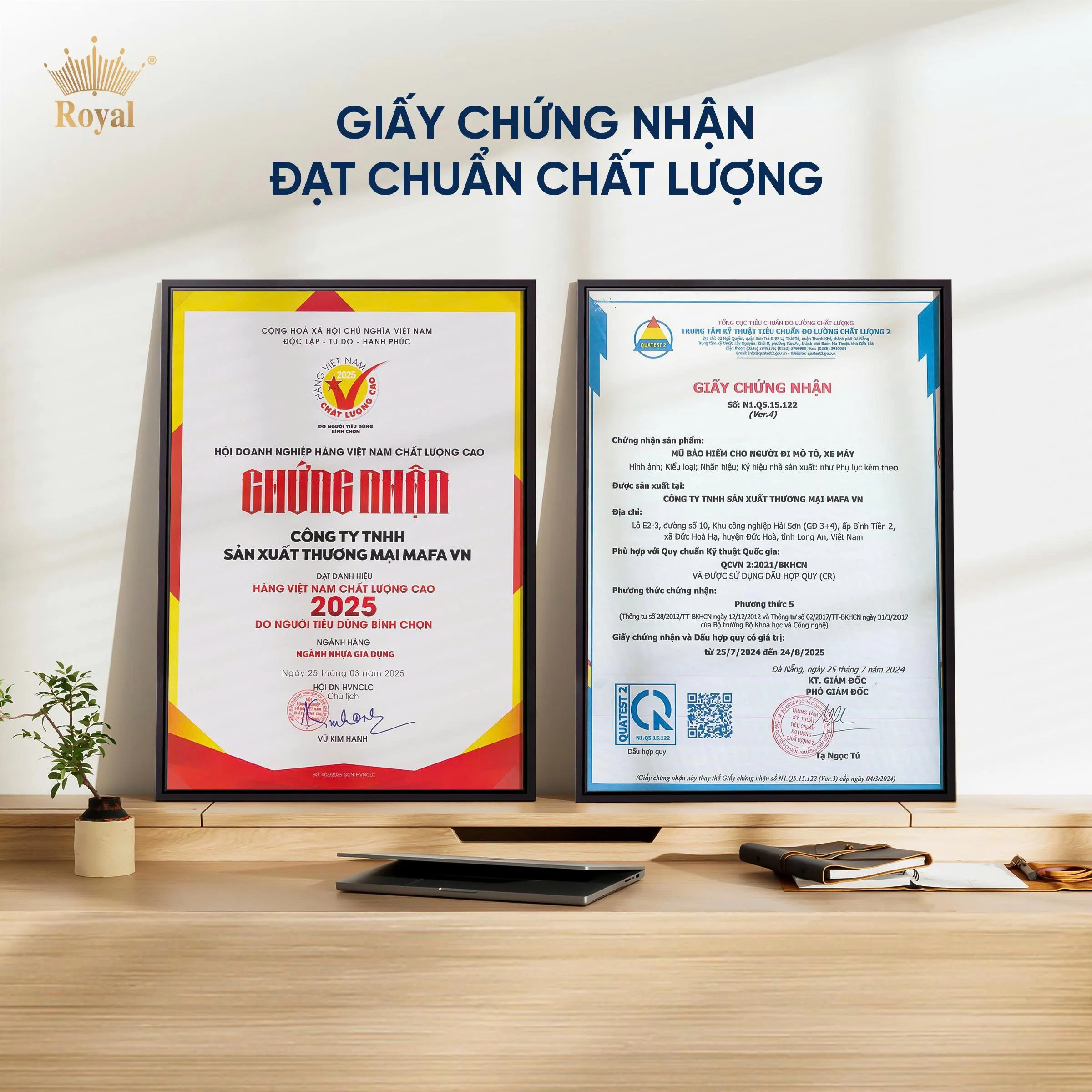 Giấy chứng chận chuẩn chất lượng