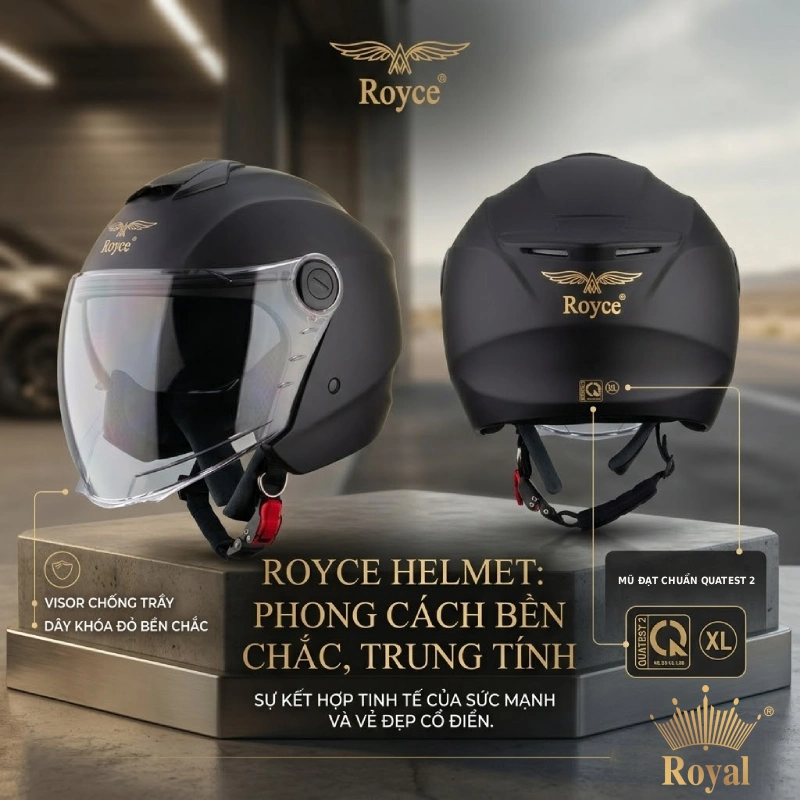 Royce Helmet phong cách bền chắc, trung tính