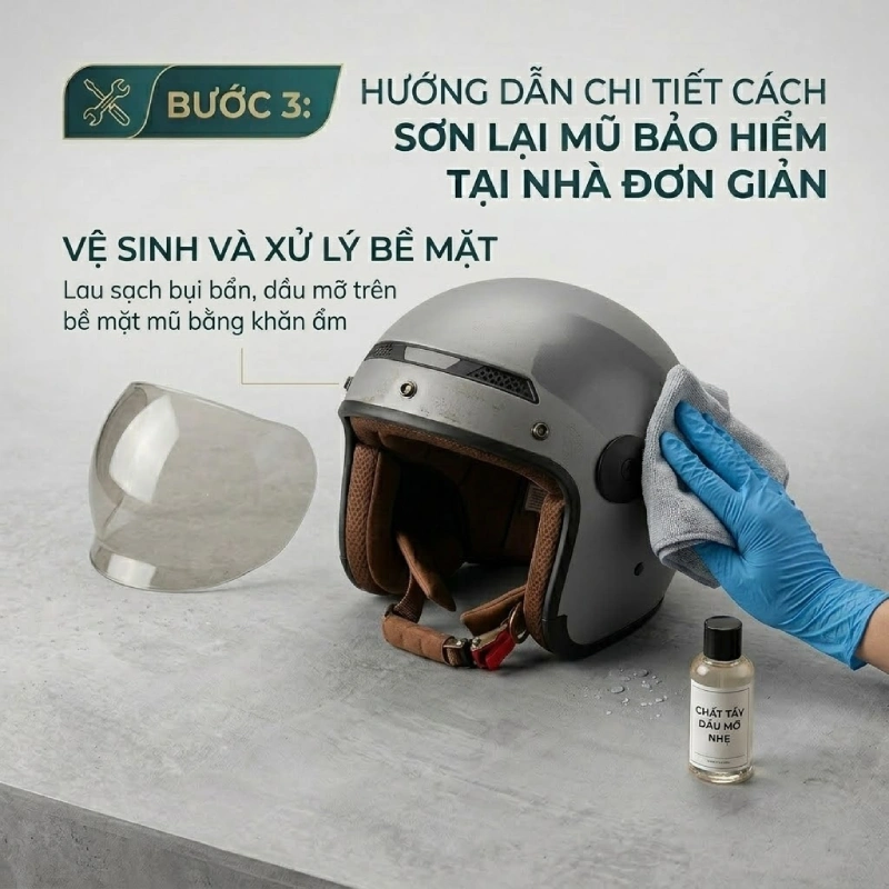 Bước 3: Vệ sinh và xử lý bề mặt