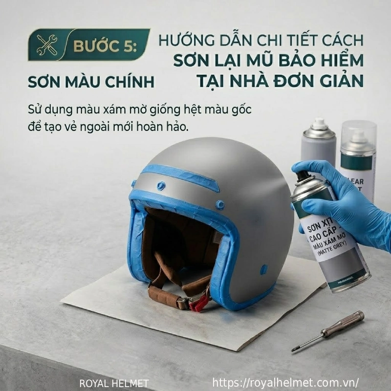Bước 5: Sơn màu chính