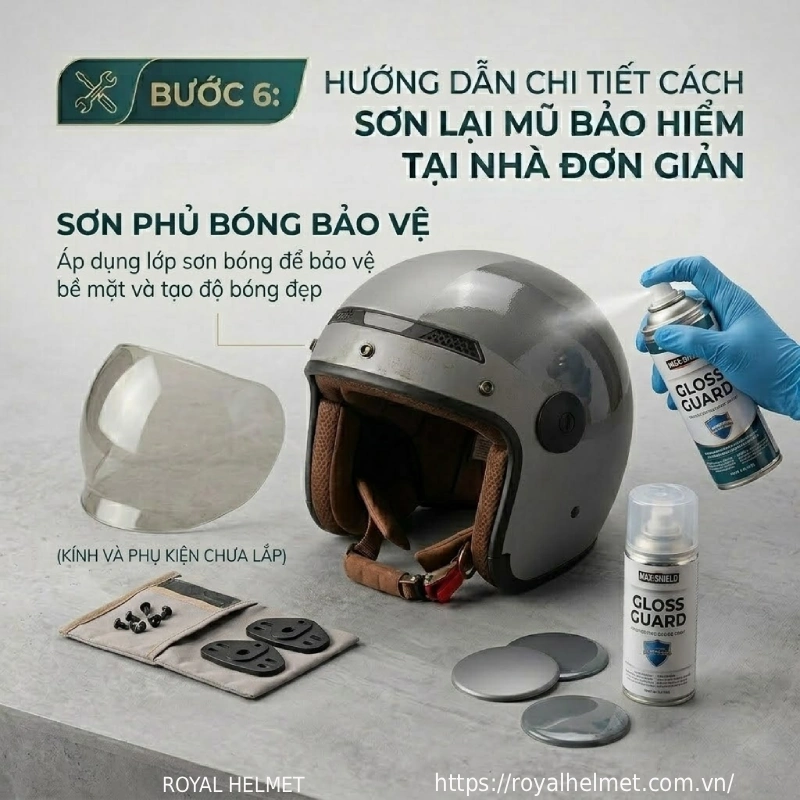 Bước 6: Sơn phủ bóng bảo vệ