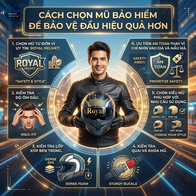 Cách chọn mũ bảo hiểm để bảo vệ đầu hiệu quả hơn