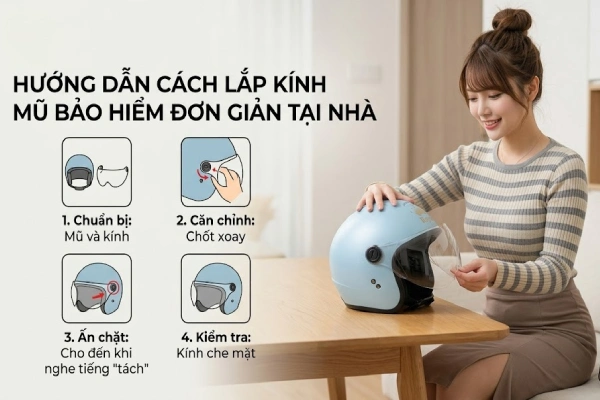 Hướng dẫn cách tháo lắp kính mũ bảo hiểm đơn giản tại nhà