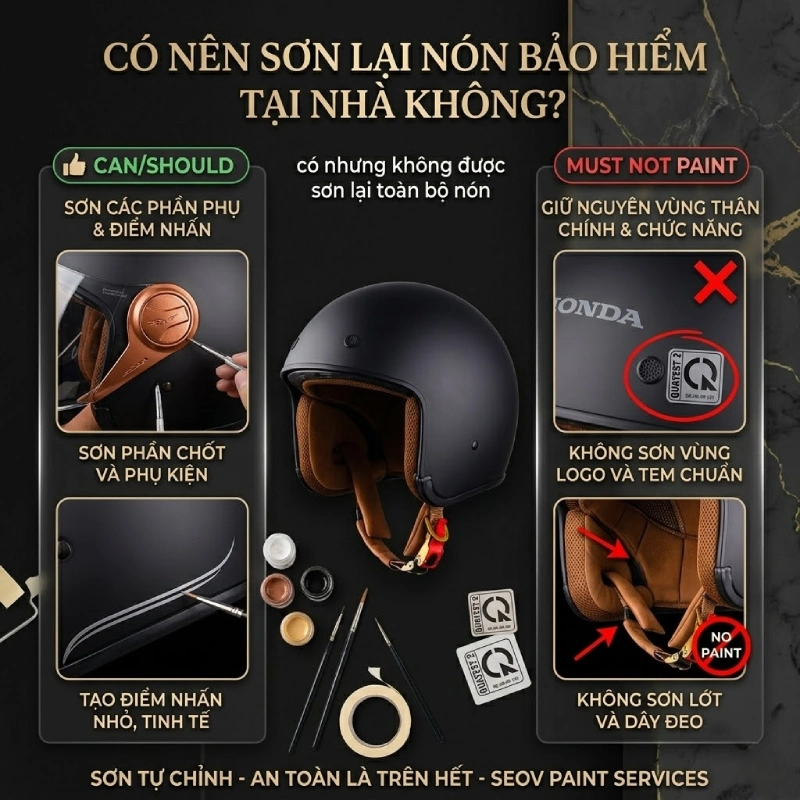 Có nên sơn lại nón bảo hiểm tại nhà không?