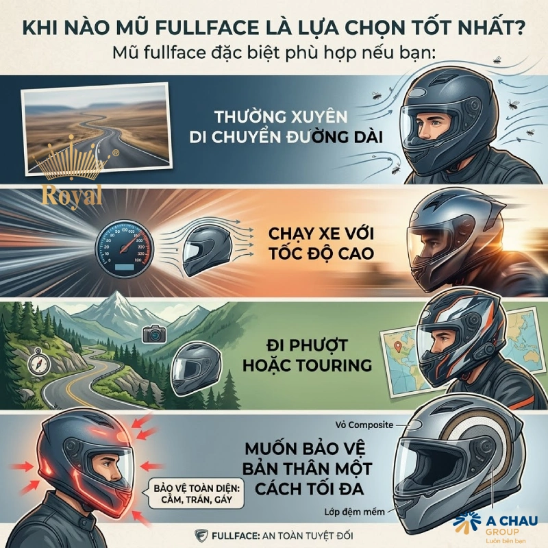 Có nên sử dụng mũ fullface không?