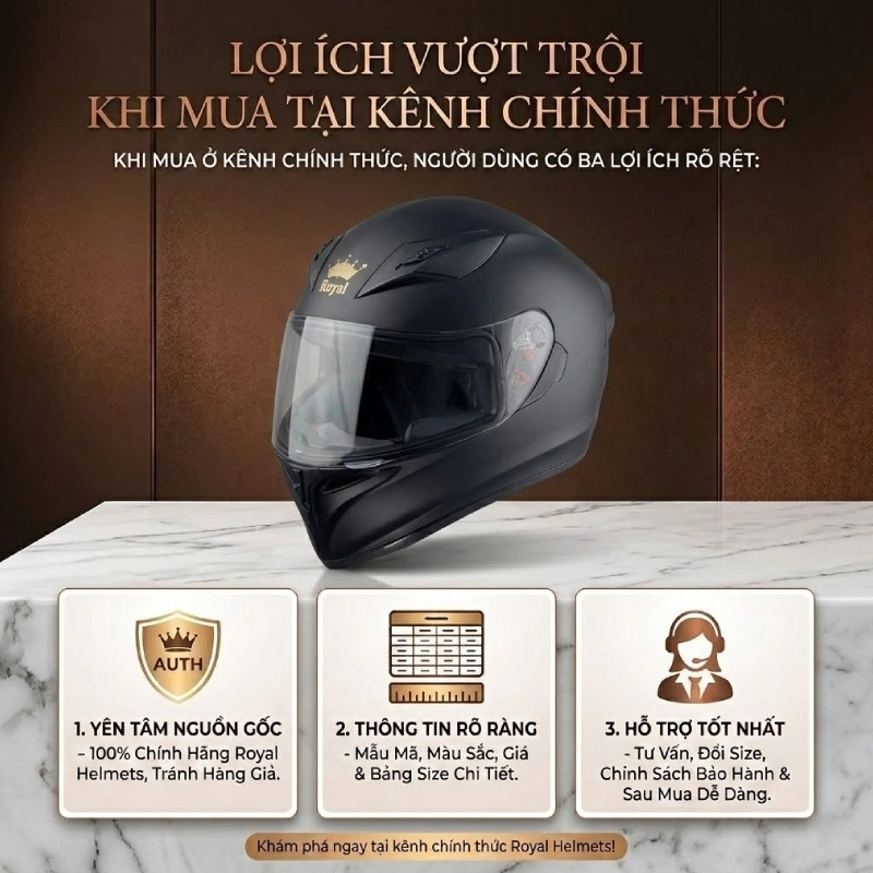 Mua mũ fullface tại nơi uy tín sẽ có nhiều lợi ích cho khách hàng