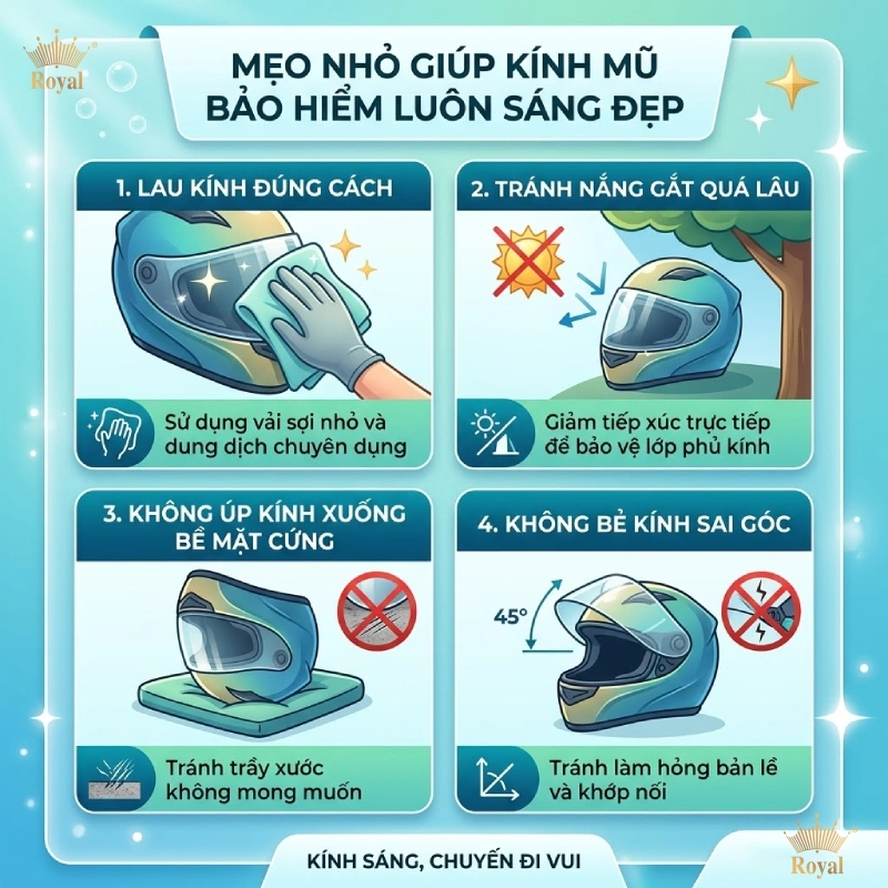 Mẹo nhỏ để kính mũ bảo hiểm luôn sáng sau khi lắp
