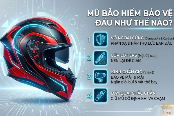 Mũ bảo hiểm bảo vệ đầu như thế nào?