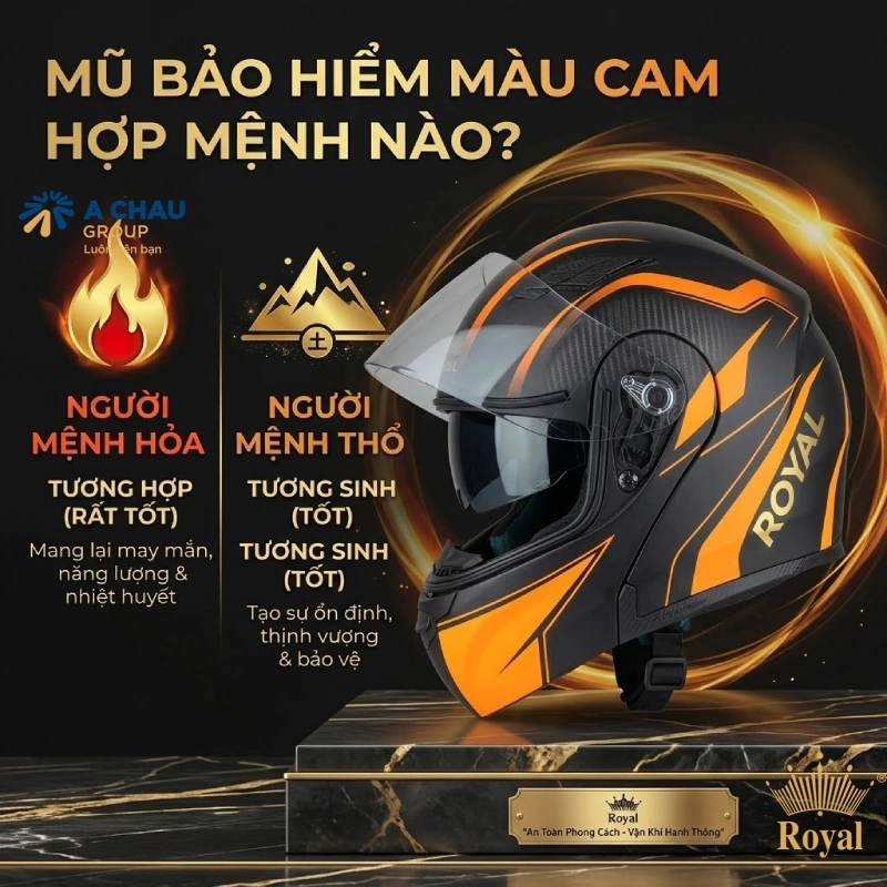 Mũ bảo hiểm màu cam hợp mệnh nào theo phong thủy?