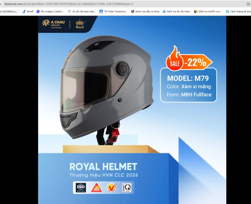 Mua nón fullface tại fanpage chính thức của Royal Helmet