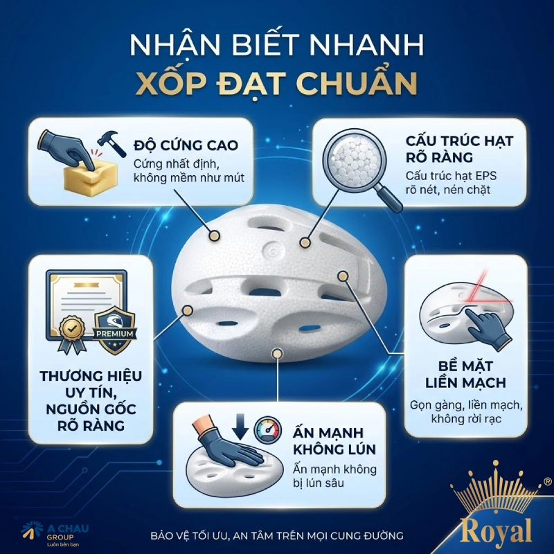Cách nhận biết nhanh xốp mũ bảo hiểm đạt chuẩn
