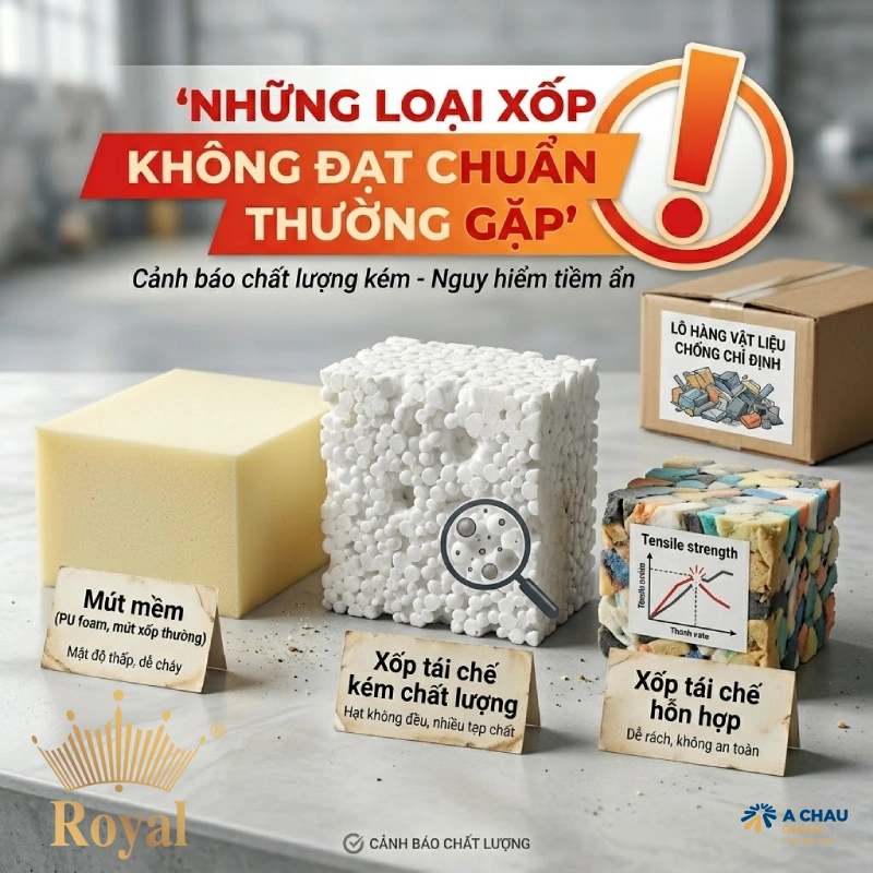 Những loại xốp không đạt chuẩn thường gặp