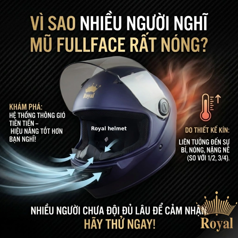 Vì sao nhiều người nghĩ mũ fullface rất nóng?