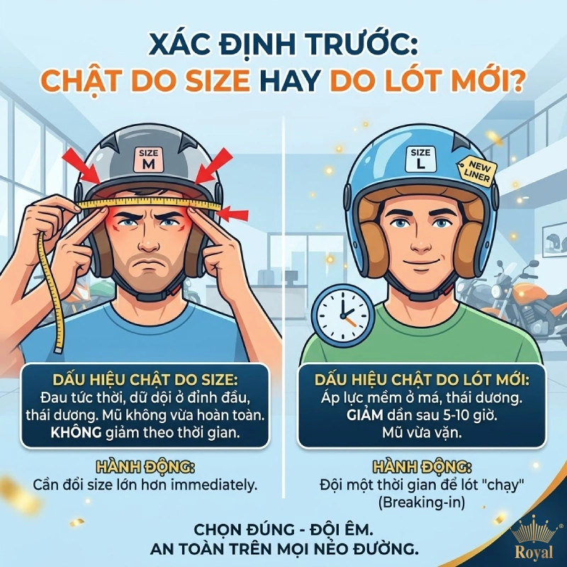 Xác định trước: chật do size hay chật do lót mới