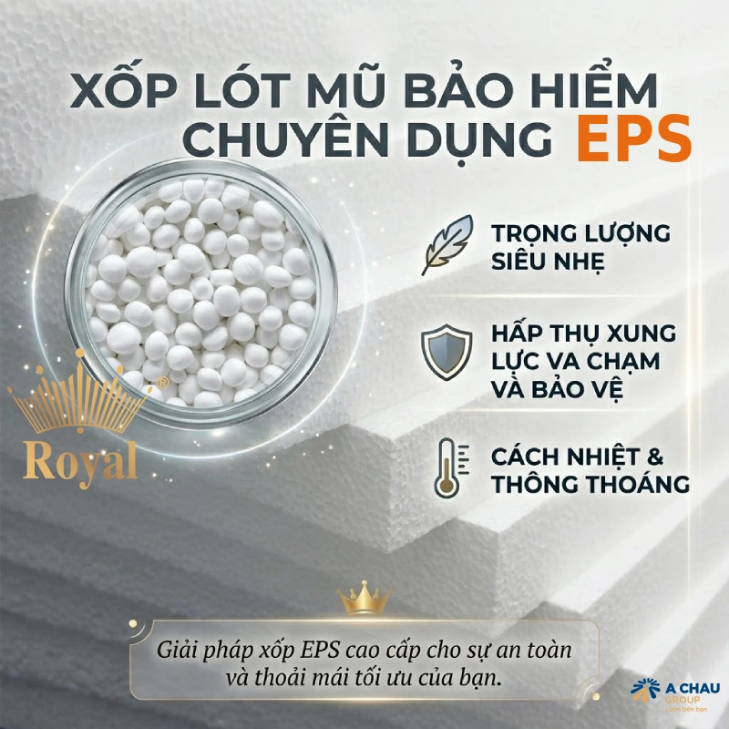 Vật liệu chuẩn nhất của xốp mũ bảo hiểm là xốp EPS cao cấp