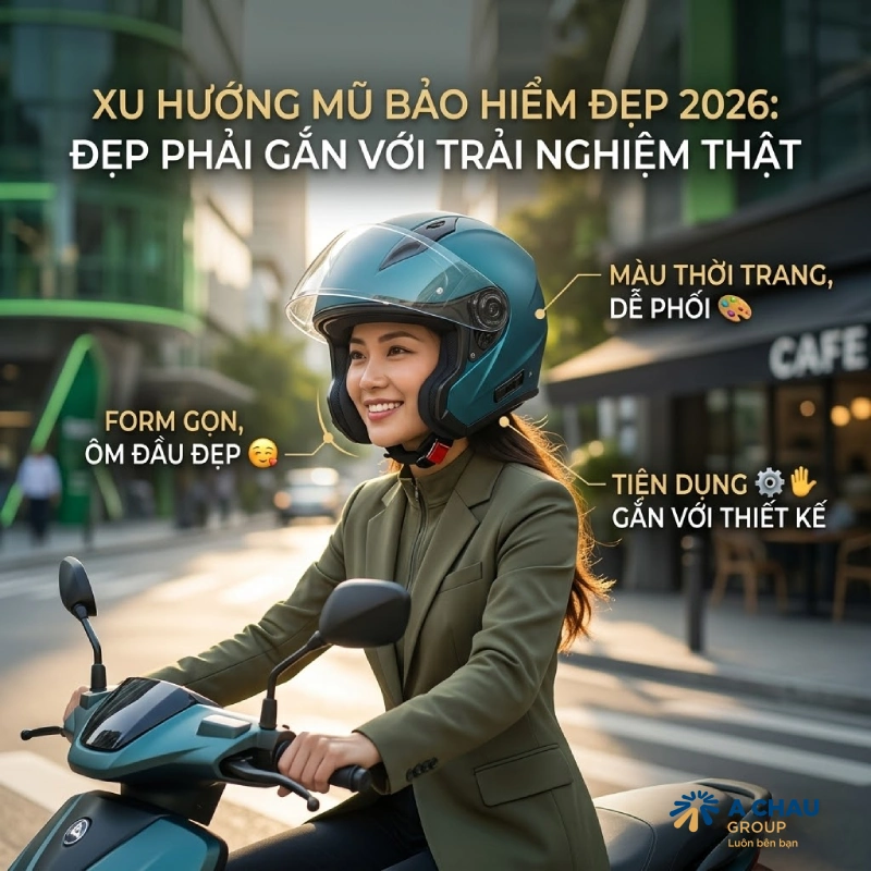 Xu hướng mũ bảo hiểm đẹp 2026: đẹp phải gắn với trải nghiệm thật