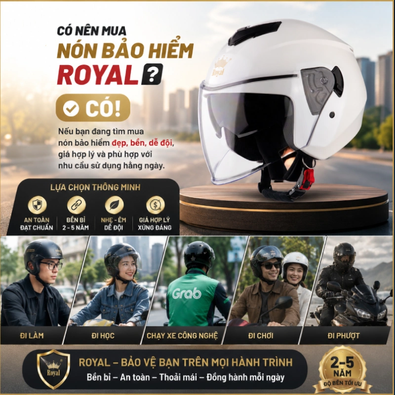 Có nên mua nón bảo hiểm Royal không?