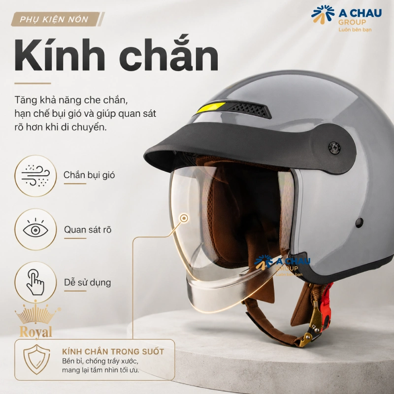 Kính chắn là bộ phận không thể thiếu đối với các dòng mũ bảo hiểm có kính