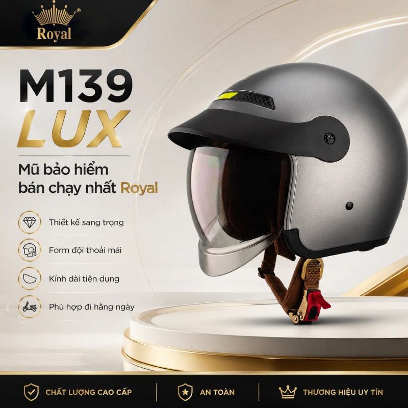 M139 LUX Nằm trong danh sách nón bảo hiểm Royal bán chạy nhất