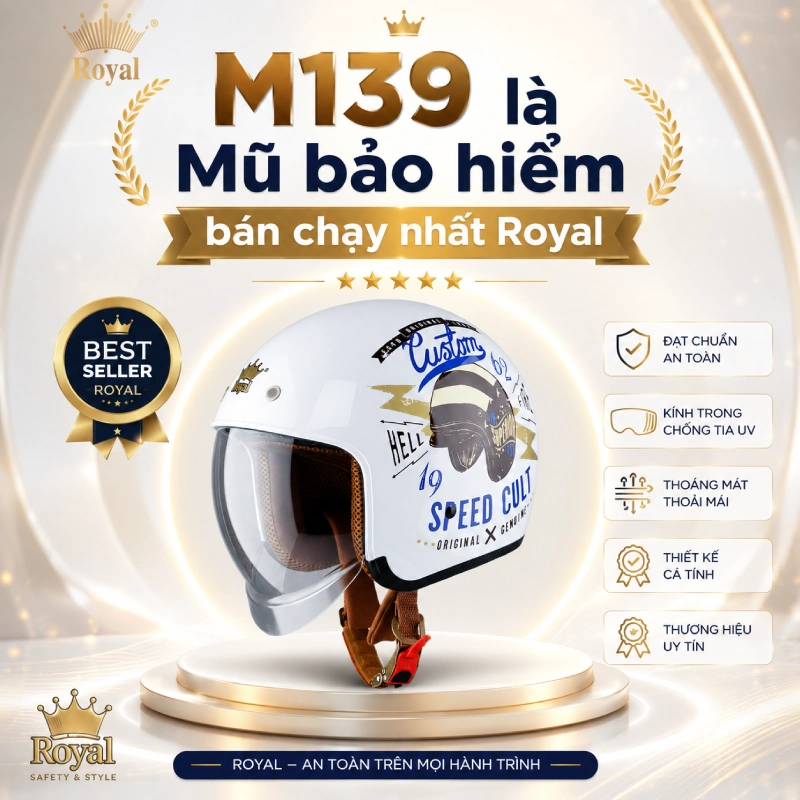M139 Nằm trong danh sách nón bảo hiểm Royal bán chạy nhất