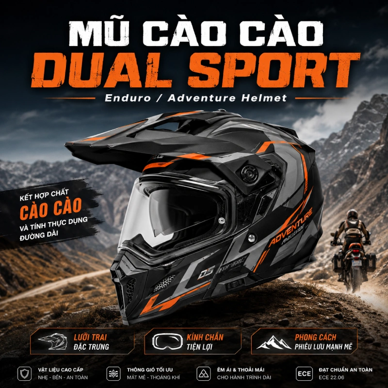 Mũ bảo hiểm cào cào Dual Sport (Enduro / Adventure Helmet)