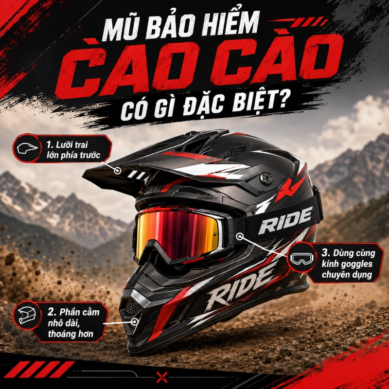 Điểm đặc biệt của mũ bảo hiểm cào cào là gì