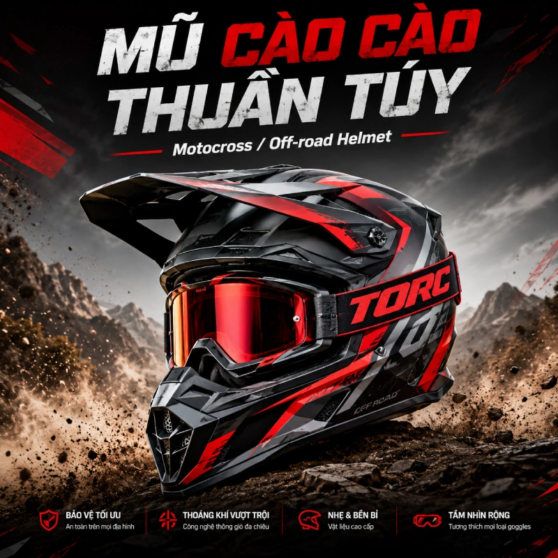 Mũ cào cào thuần túy (Motocross / Off-road Helmet)